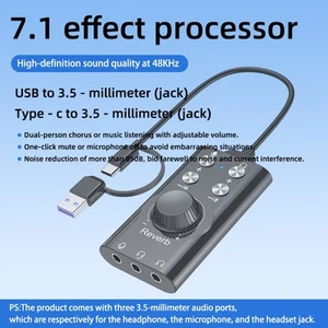 USB USB C Sound Card with Robust Cable for 7 1 Surround Sound Audio Output - Afbeelding 1 van 12