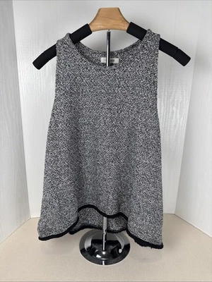MADEWELL Flecos Swingy Sin Mangas Negro Blanco Tejido Para Mujer Talla Grande Foto 1 de 4
