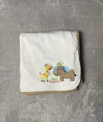 Just One Year by Carter's Baby Blanket Giraffe Elephant Best Friends Reversible - Image 1 of 4