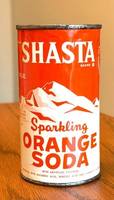 *Nice Indoor* Shasta Sparkling Orange Soda Flat Top Soda Can-Pre-Zip Code - Image 1 of 4