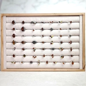 WHOLESALE JOB LOT 50 Baltic Amber & 925 Solid Sterling Sterling Silver RINGS - Picture 1 of 10