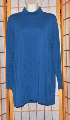 Top túnica pulóver cuello alto azul profundo J. Jill Luxe Supima~NextTo New~ Talla L Foto 1 de 4