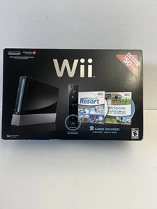 Consola Nintendo Wii Negra Con Wii Sports Wii Sports Resort - Imagen 1 de 9