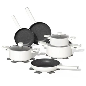 JEETEE Set di pentole da 14 pezzi padella a induzione 18/20/24 cm padella - Foto 1 di 12