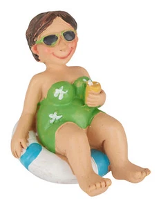 Figura de poliresina turista en natación 5x4,5 cm verano playa vacaciones marítimas - Imagen 1 de 1