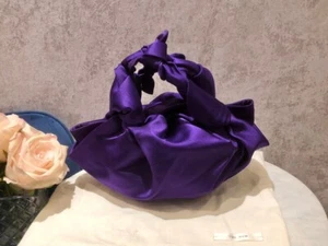 The Row Women's Purple Satin Silk Small Ascot Clutch Bag - Picture 1 of 11