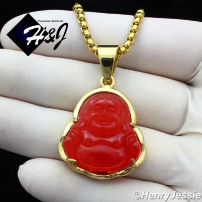 Colgante de diamantes de imitación cornalina cadena caja chapado en oro de 3 mm de acero inoxidable de 18-36"*123 Foto 1 de 4