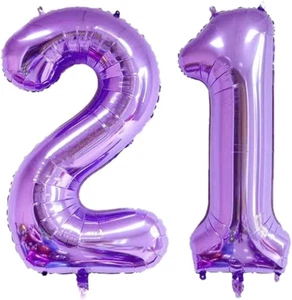 40 Zoll Zahl 21. Geburtstag deko Zahlen Ballon 21 Heliumballon 21 Geburtstagsdek - Bild 1 von 7
