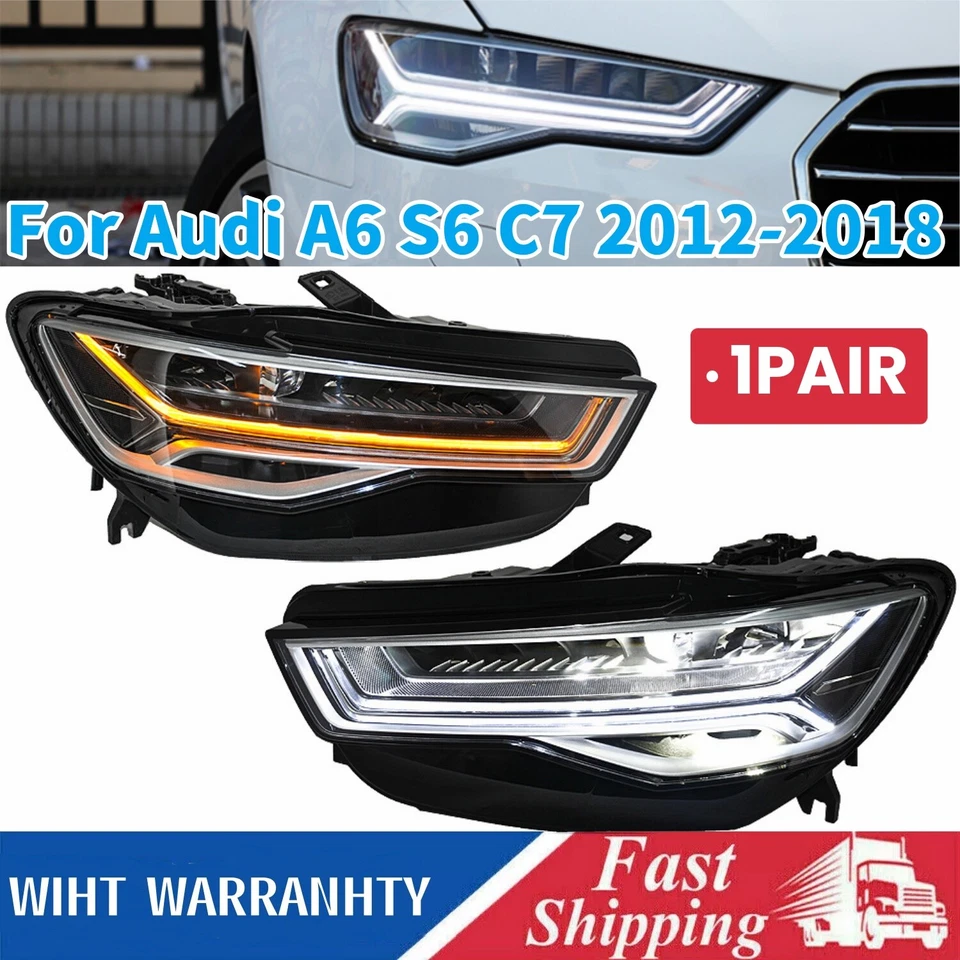 Conjunto de faros de xenón para Audi A6 S6 C7 2012-2018 Facelift a LED Foto 1 de 4