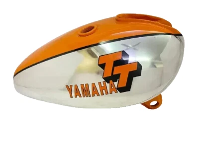 YAMAHA XT TT 500 CHROME& ORANGE PAINTED FUEL PETROL TANK STEEL 1N5,1977 |Fit For - Image 1 of 4
