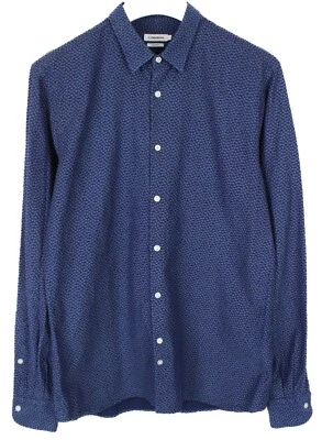 J. LINDEBERG Dani CL Cord Botanic Denim Slim Fit Shirt Men's LARGE Patterned - Image 1 of 4