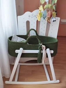 Baby moses basket Boho Baby Bassinet with Stand - Picture 1 of 9