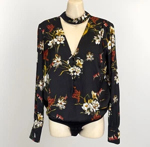 Forever New Women's satin floral puff sleeve bodysuit design top XS/6-8 (397 - Picture 1 of 8