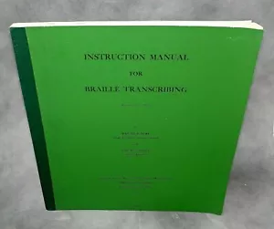 Instruction Manual for Braille Transcribing Maxine Dorf - Earl Scharry Book 1971 - Imagen 1 de 10