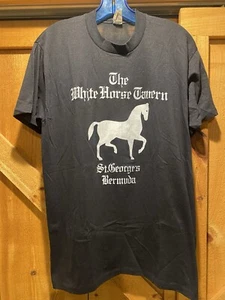 Bermuda vintage The White Horse Tavern camicia San Giorgio nero taglia large - Foto 1 di 3