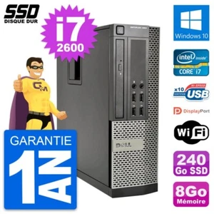 PC Dell OptiPlex 990 SFF Intel Core i7-2600 RAM 8Go SSD 240Go Windows 10 Wifi - Imagen 1 de 3