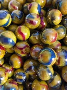 NEU-25 x 16 mm ""Tropicana"" Glasmarmor klassisch traditionelles Kinderspiel/Spielzeug - Bild 1 von 1