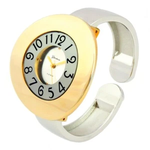 Reloj brazalete para mujer con correa de metal de 44 mm grande estuche redondo de 2 tonos - Imagen 1 de 5