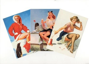Lote de 3 postales/postales modelo pin up de Gil Elvgren sin usar (#16) - Imagen 1 de 1