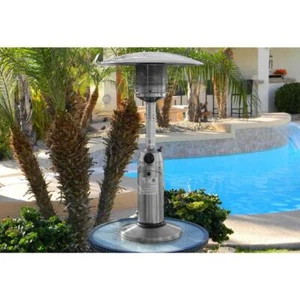 11,000 BTU Portable Stainless Steel Propane Tabletop Patio Heater with Screen - Picture 1 of 7