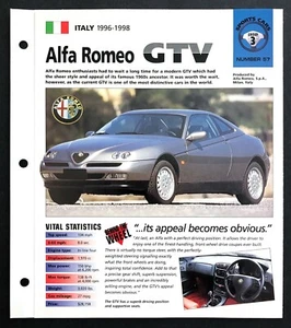 ALFA ROMEO GTV 2.0 TS 16V 1998 EINZIGARTIGER IMP PROSPEKT - Bild 1 von 1
