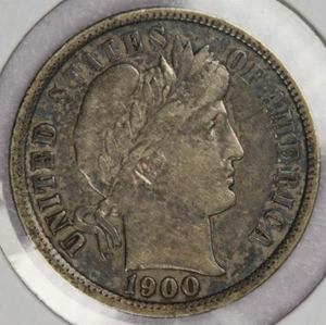Moneta argento barbiere 1900 10C-XF - Foto 1 di 2