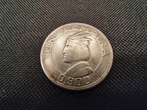 1937 Honduras 1 Un Lempira Foreign Silver Coin 0.900 good shape - Picture 1 of 4