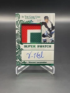 2022-23 Leaf Vincent Lecavalier EMERALD In The Game Used Patch Auto /2 Lightning - Picture 1 of 2