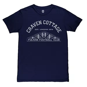 FULHAM FC Craven Cottage Premium Cotton Slub T-Shirt - Navy - 1863FC - Picture 1 of 1