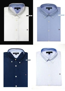 Neu mit Etikett Tommy Hilfiger Herren LS normale Passform Oxford Hemd 100 % Baumwolle UVP $ 74,50 - Bild 1 von 9