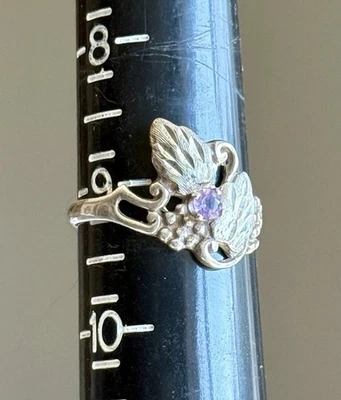 Anillo Vintage Black Hills Plata de Ley 925 Piedras Preciosas Amatista Talla 9.         A Foto 1 de 4
