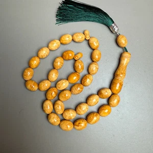 Cuentas de oración islámicas Tasbih Misbaha مسبحة ámbar amarillo 13x17 mm 66,2 g - Imagen 1 de 3