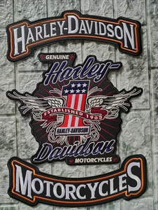 HARLEY DAVIDSON WILLIE G + ROCKERS STYLE PATCHES IN ORANGE FOR THE BACK - Picture 1 of 7
