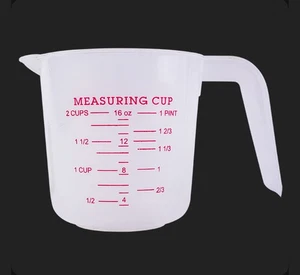 Set of 3 Plastic Pint (2-Cups) or 16 oz Measuring Cups for All Purpose Use - Picture 1 of 1