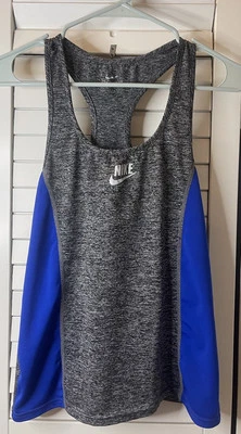 Camiseta sin mangas de entrenamiento Nike Dri-fit para mujer espalda deportiva. Talla L/Xl. Azul, gris y negro Foto 1 de 4