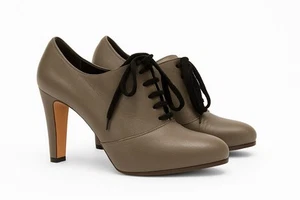 Gianvito Rossi scarpe donna tacco Oxford Taupe pelle, nuove, 41. Made in Italy. - Foto 1 di 13