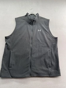 Under Armour Vest Mens 4XL Black OffGrid Fleece Full Zip Mock Neck Logo 1360455 - Picture 1 of 14
