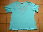 LADIES TURQUOISE EMBELISHED STRETCHY TOP BY JORDANA SIZE M/L (16/18)