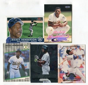 Rickey Henderson 5 Baseball-Karten-Set HOF A'S BLUE JAYS METS YANKEES (POSTEN 145) - Bild 1 von 1