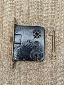 Antique Earle Interior Mortise Lock Door Hardware #1000 With Key - Picture 1 of 9