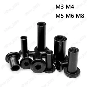 M3 M4 M5 M6 M8 Schwarzer Allen flachen Hülsenmutter Möbelmutter Innensechskant - Bild 1 von 9