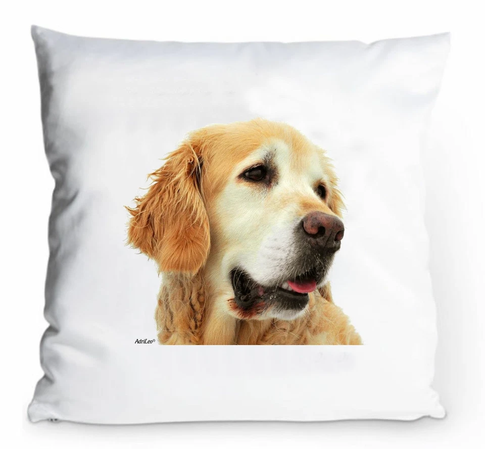 ADRILEO® Kissenbezug 40x40cm - Golden Retriever - Portrait fun Hund Kissen Deko