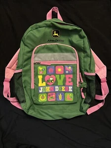 Zaino 16 pollici trattore John Deere "Love" rosa verde giovani ragazze bambini scuola - Foto 1 di 6