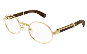 Cartier CT0464O 004 Gold Wood Eyeglasses Frame Diego Maradona New Authentic - Picture 1 of 2