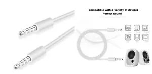 Audio-Kabel 3.5mm 1 Metro Stecker M Verlängerung IPHONE 4 5 6 mp3 Speaker Boxen - Bild 1 von 1