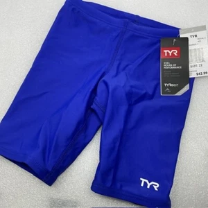 22 TYR Boys Jammer Swim Suit Royal Blue 250+ Hours Performance TYReco RJAM1Y - Picture 1 of 7