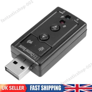 7.1 External USB Sound Card Audio Adapter AUX Headphone Microphone Converter - Afbeelding 1 van 12