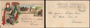 CARTOLINA VIAGGIATA 1916 _ LEGIONE ALLIEVI CARABINIERI REALI _ Posta militare - Bild 1 von 1