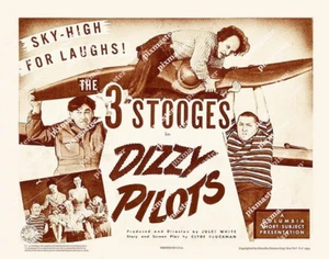 THE THREE STOOGES in DIZZY PILOTS 1943 WRONG BROTHERS 11 X 14 LOBBY TITLE CARD - Picture 1 of 1