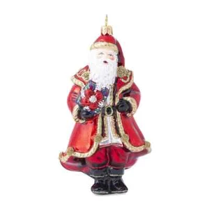 Adorno de cristal rojo de Papá Noel Juliska Berry and Thread - Imagen 1 de 2